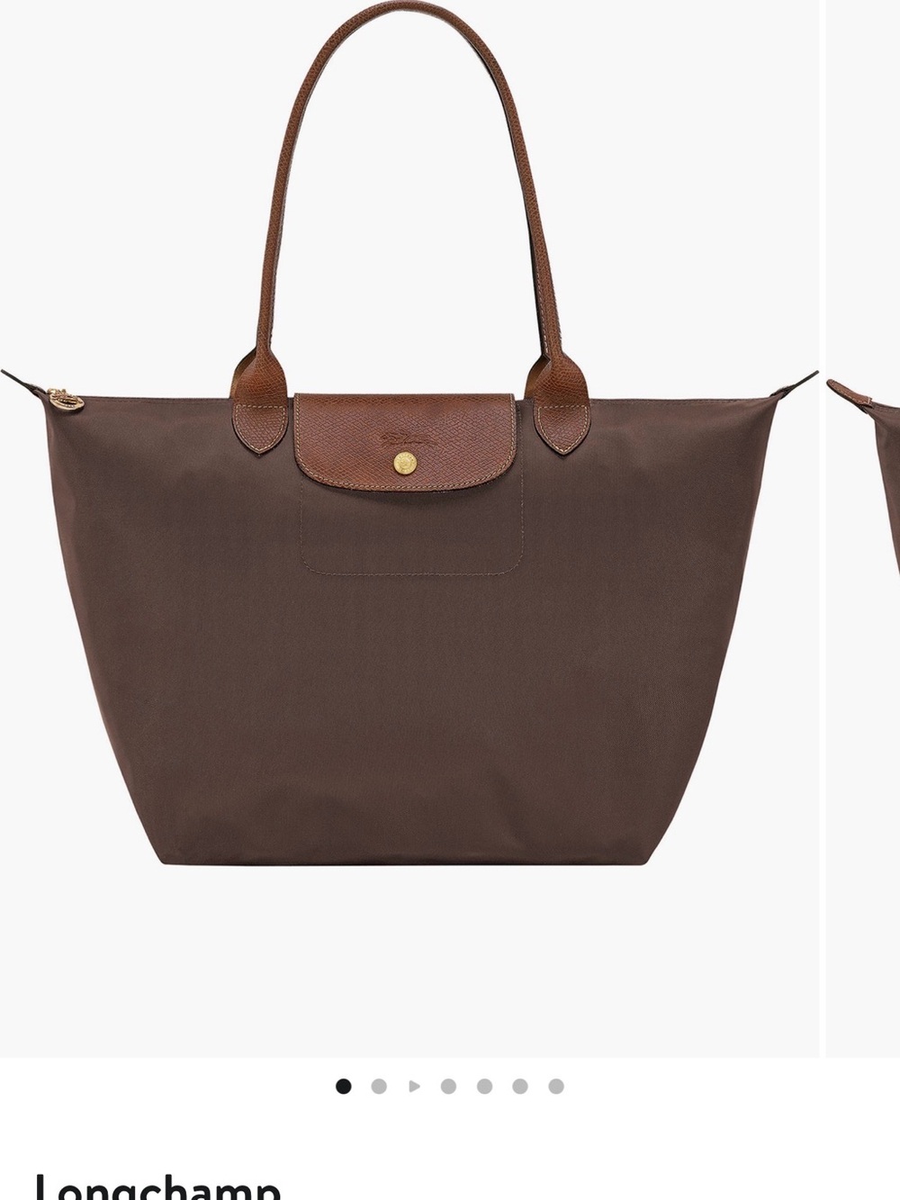 Longchamp Brown Tote with Tan Trim Small